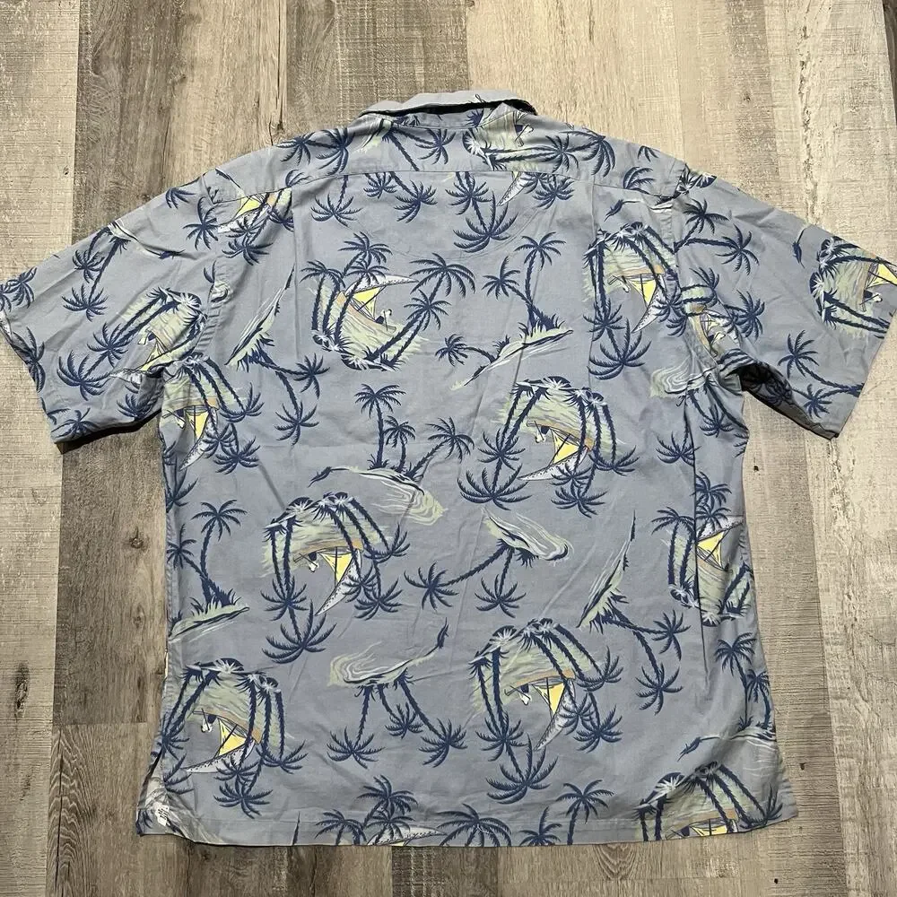 VTG Polo Ralph Lauren 90s Clayton Sailing Hawaiian Canoe Loop Collar Camp Shirt